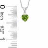 Thumbnail Image 2 of Heart-Shaped Simulated Peridot Pendant and Stud Earrings Set in Sterling Silver with CZ