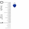 Heart-Shaped Simulated Sapphire Pendant and Stud Earrings Set in Sterling Silver with CZ