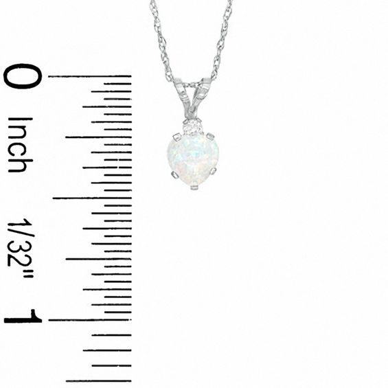 Heart-Shaped Simulated Opal Pendant and Earrings Set in Sterling Silver with CZ