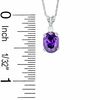 Thumbnail Image 2 of Oval Simulated Amethyst Pendant and Earrings Set in Sterling Silver with CZ