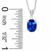 Thumbnail Image 2 of Oval Simulated Sapphire Pendant and Earrings Set in Sterling Silver with CZ
