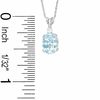Thumbnail Image 2 of Oval Simulated Aquamarine Pendant and Earrings Set in Sterling Silver with CZ