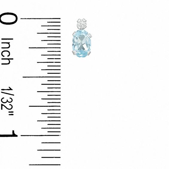 Oval Simulated Aquamarine Pendant and Earrings Set in Sterling Silver with CZ
