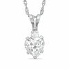 5mm Heart-Shaped Lab-Created White Sapphire Pendant in Sterling Silver with CZ