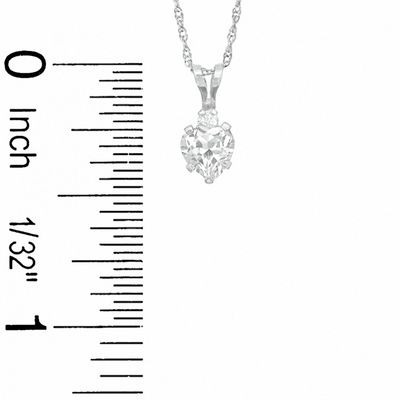 5mm Heart-Shaped Lab-Created White Sapphire Pendant in Sterling Silver with CZ