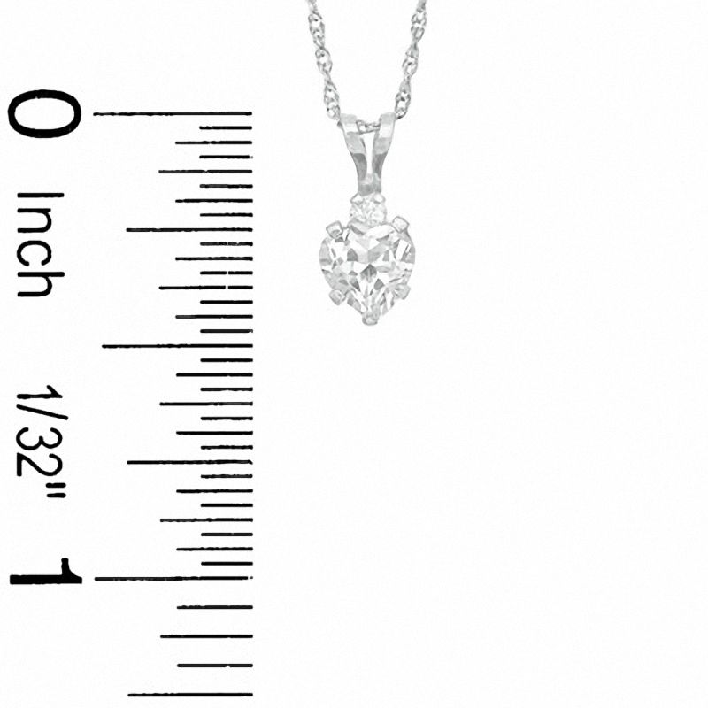 5mm Heart-Shaped Lab-Created White Sapphire Pendant in Sterling Silver with CZ