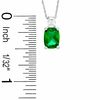 Thumbnail Image 2 of Cushion-Cut Simulated Emerald Pendant in Sterling Silver with CZ