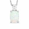 Thumbnail Image 1 of Cushion-Cut Simulated Opal and Cubic Zirconia Pendant in Sterling Silver
