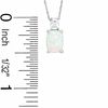 Thumbnail Image 2 of Cushion-Cut Simulated Opal and Cubic Zirconia Pendant in Sterling Silver