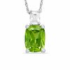 Thumbnail Image 1 of Cushion-Cut Simulated Peridot and Cubic Zirconia Pendant in Sterling Silver
