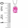 Thumbnail Image 2 of Cushion-Cut Lab-Created Pink Sapphire and Cubic Zirconia Pendant in Sterling Silver