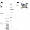 Thumbnail Image 2 of Pastel Crystal Butterfly Stud Earrings in Sterling Silver