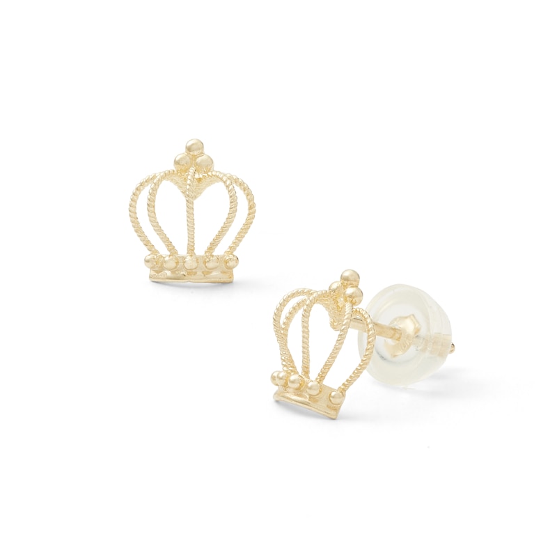 Crown Stud Earrings in 10K Gold