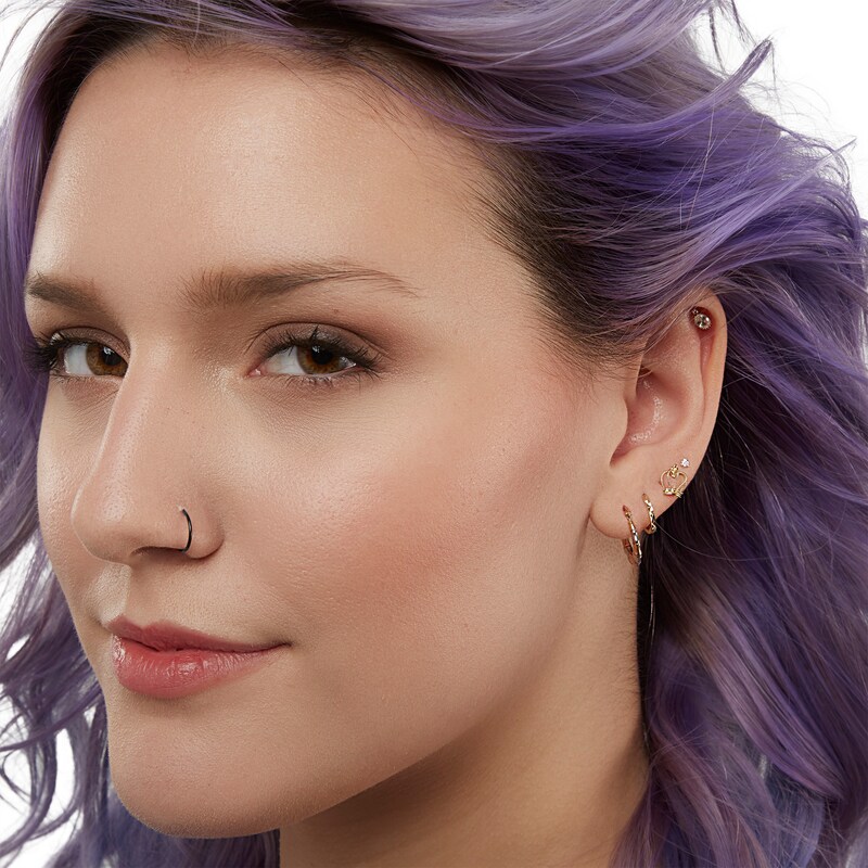 Main Image 4 of 10K Gold Crown Studs
