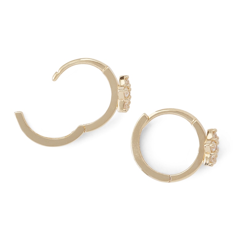 Huggie with Cubic Zirconia Star Earrings in 10K Gold