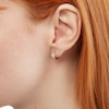 Thumbnail Image 3 of Huggie with Cubic Zirconia Star Earrings in 10K Gold