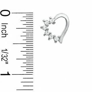 Cubic Zirconia Heart Stud Earrings in Sterling Silver | Banter