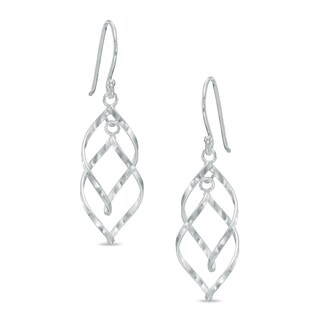 Sterling Silver Oval Loop Dangle Earrings