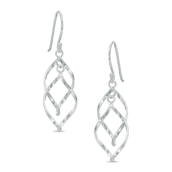 Sterling Silver Oval Loop Dangle Earrings