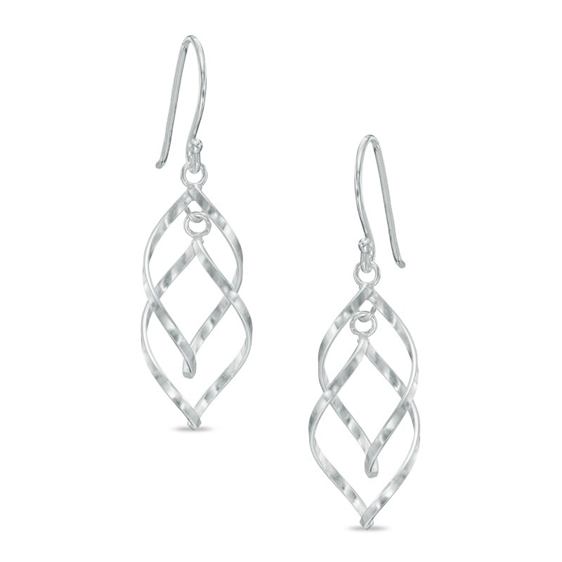 Sterling Silver Oval Loop Dangle Earrings