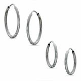 Sterling Silver Endless Hoop Earrings Set | Banter