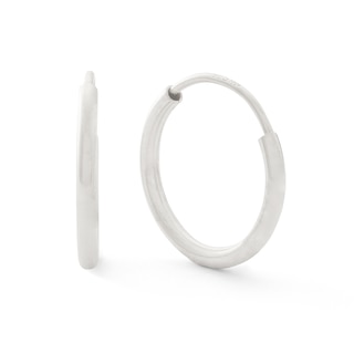 Sterling Silver Endless Hoop Earrings Set
