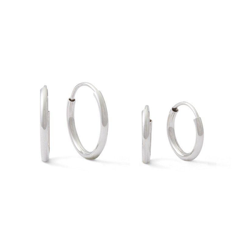 Sterling Silver Hoop Earrings Set