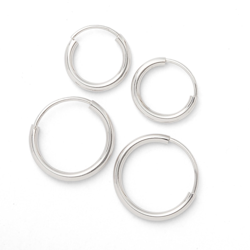 Sterling Silver Hoop Earrings Set