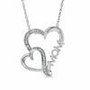 Thumbnail Image 1 of Diamond Accent Mom Double Heart Pendant in Sterling Silver