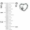 Diamond Accent Heart with Side Butterfly Stud Earrings in Sterling Silver