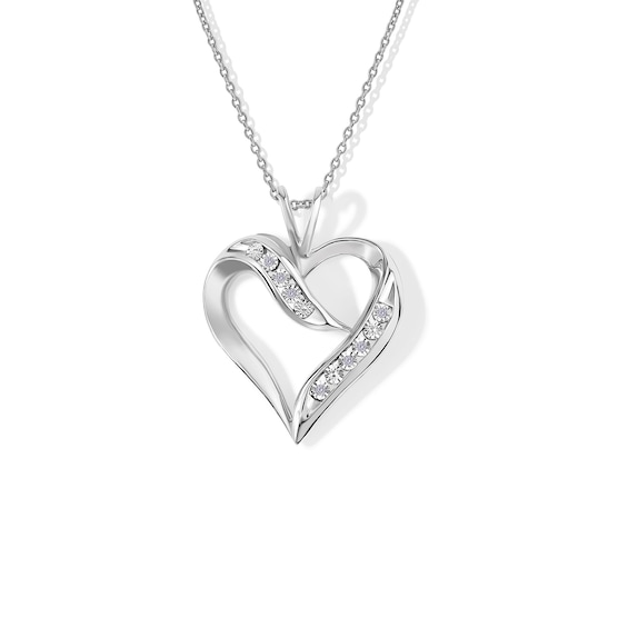 Diamond Accent Heart Pendant in Sterling Silver