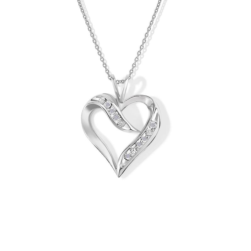 Diamond Accent Heart Pendant in Sterling Silver