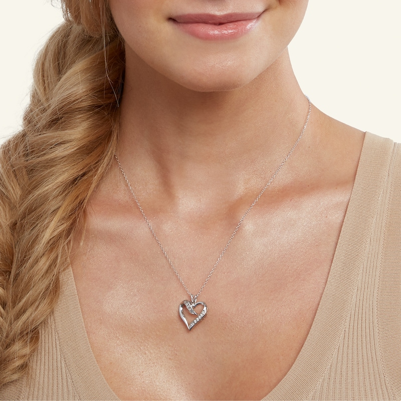 Diamond Accent Heart Pendant in Sterling Silver