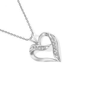 Diamond Accent Heart Pendant in Sterling Silver