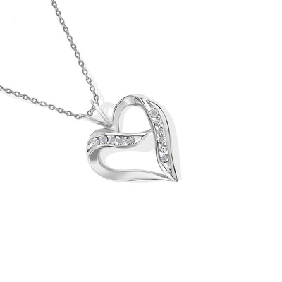 Diamond Accent Heart Pendant in Sterling Silver