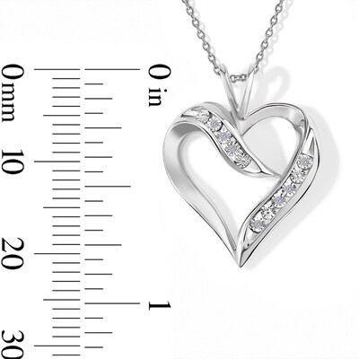 Diamond Accent Heart Pendant in Sterling Silver