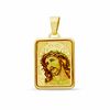 Thumbnail Image 1 of Enamel Jesus with Crown Medallion Charm in 10K Gold