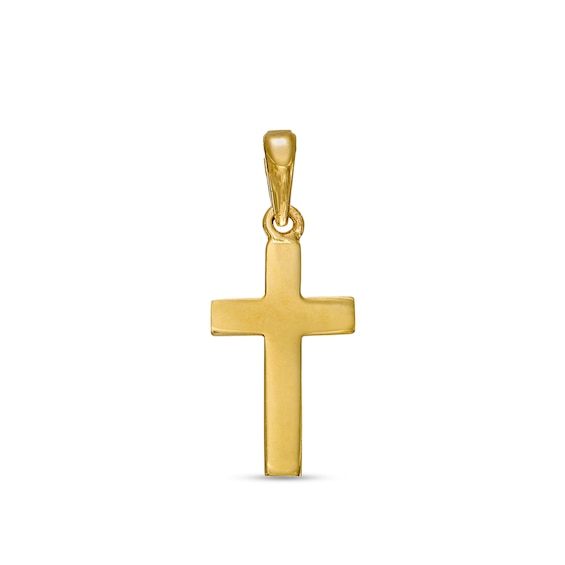 Polished Cross Charm in 10K Gold