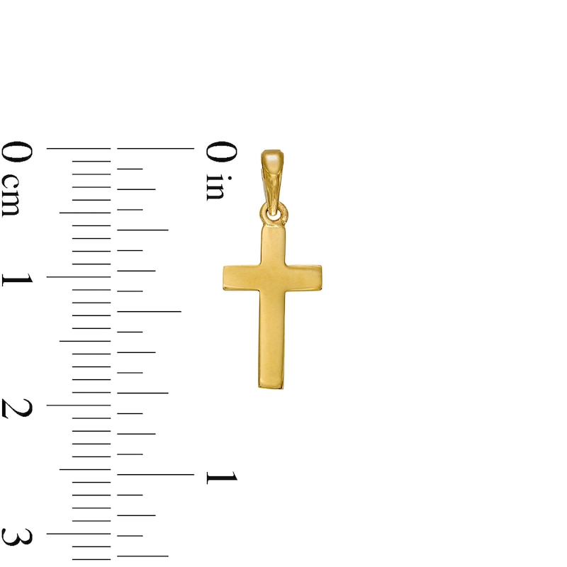 Polished Cross Charm in 10K Gold