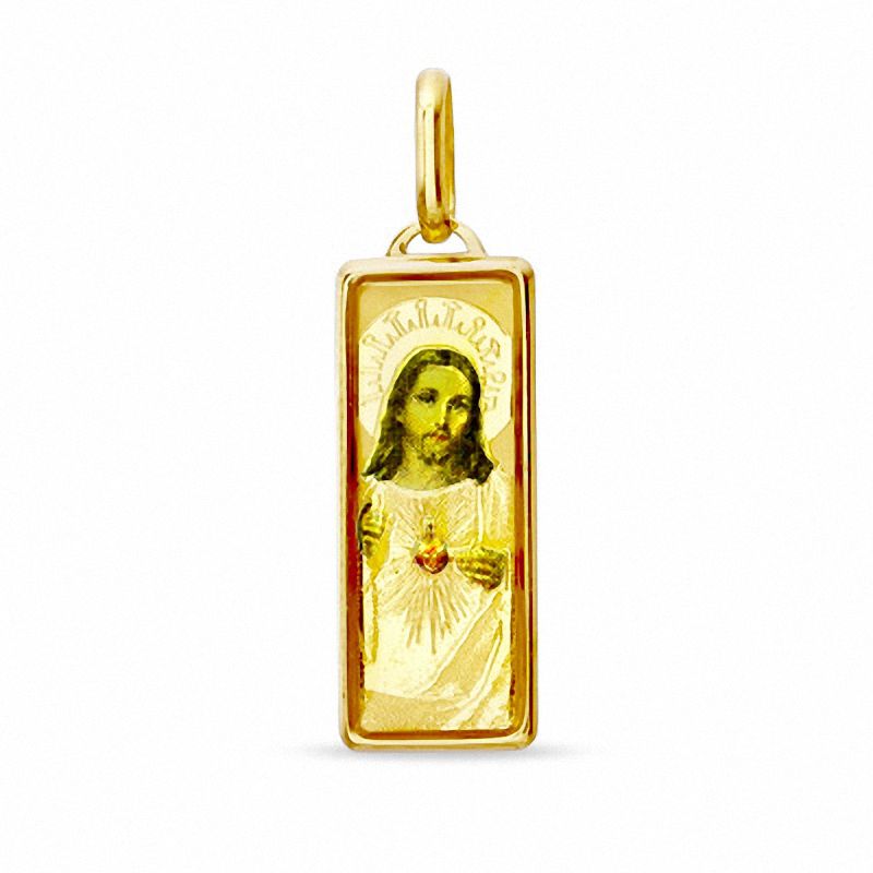 Main Image 1 of Enamel Rectangle Jesus Charm in 10K Gold