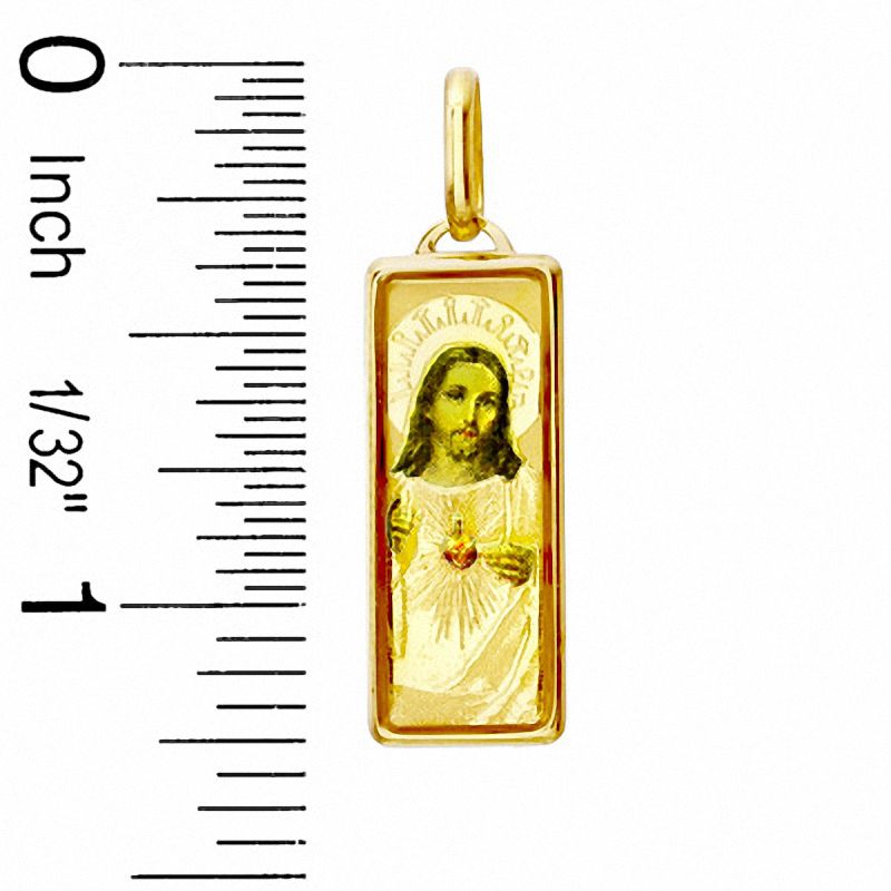 Main Image 2 of Enamel Rectangle Jesus Charm in 10K Gold