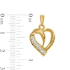 Cubic Zirconia Heart Charm in 10K Gold