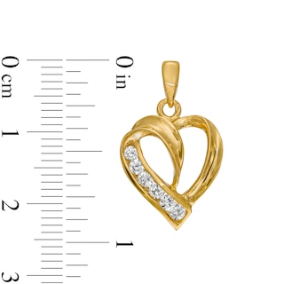 Cubic Zirconia Heart Charm in 10K Gold