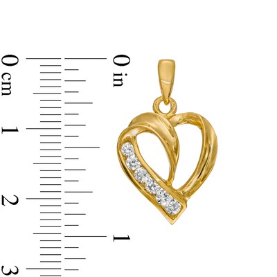 Cubic Zirconia Heart Charm in 10K Gold