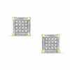 Thumbnail Image 1 of 1/5 CT. T.W. Diamond Square Stud Earrings in 10K Two-Tone Gold
