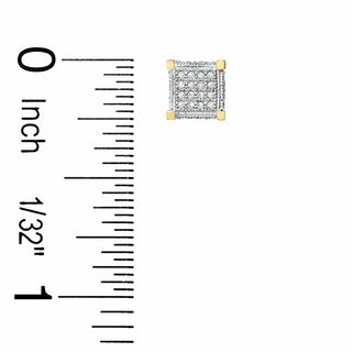 1/5 CT. T.W. Diamond Square Stud Earrings in 10K Two-Tone Gold