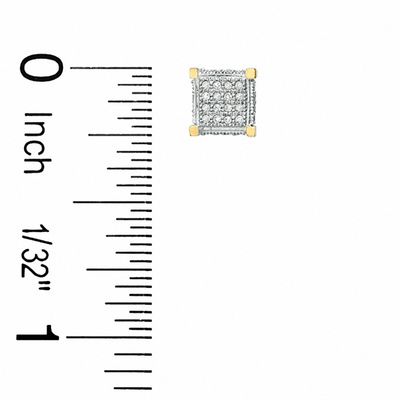 1/5 CT. T.W. Diamond Square Stud Earrings in 10K Two-Tone Gold