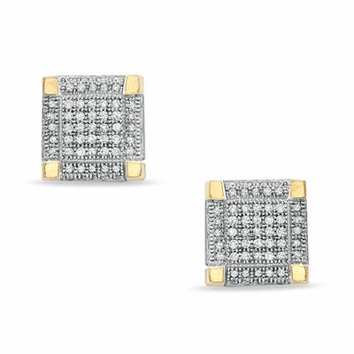 1/4 CT. T.W. Diamond Square Stud Earrings in 10K Gold