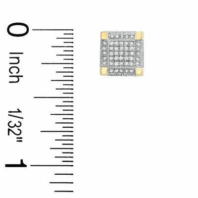 1/4 CT. T.W. Diamond Square Stud Earrings in 10K Gold