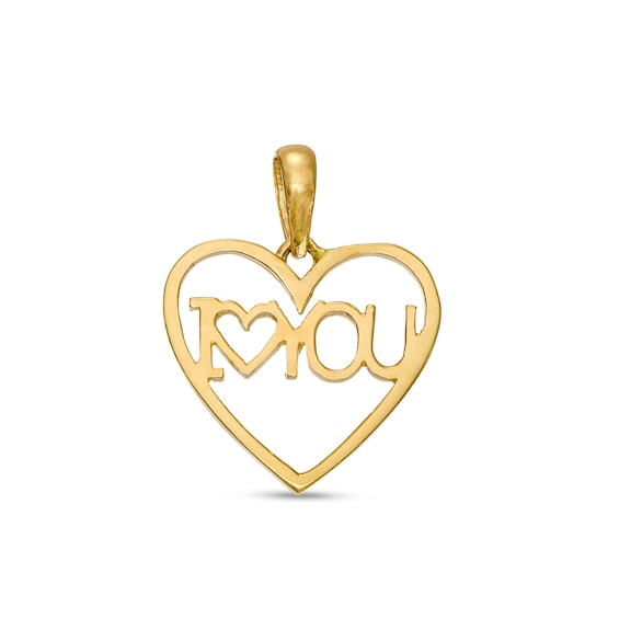 I Love You Heart Charm in 10K Gold